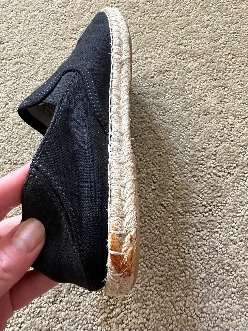 OluKai Women's Black Canvas Slip-On Espadrilles